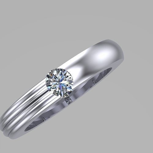 Diamond Solitaire Band Jewellery for Women 3D print model 3D print model