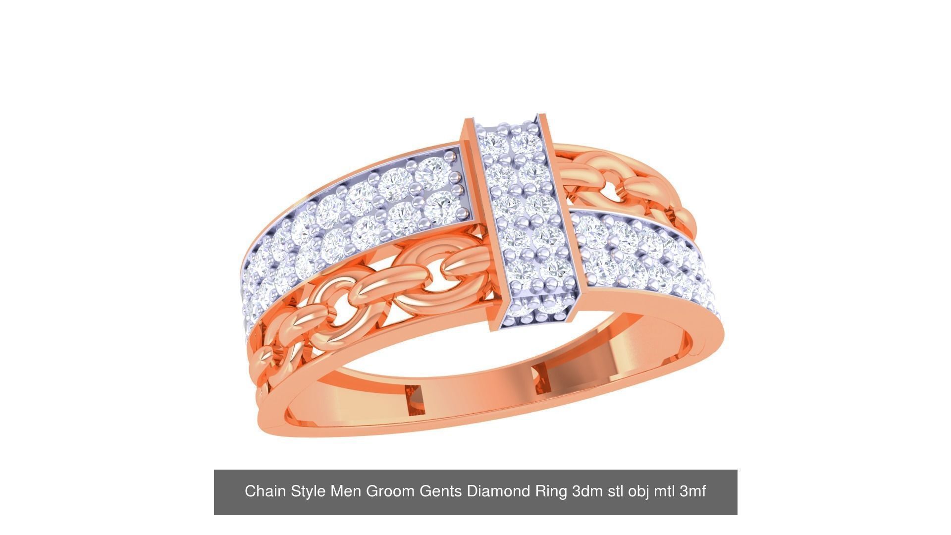 100 Men Groom Gents Diamond Ring 3dm stl obj mtl 3mf details 3D Model Collection_48
