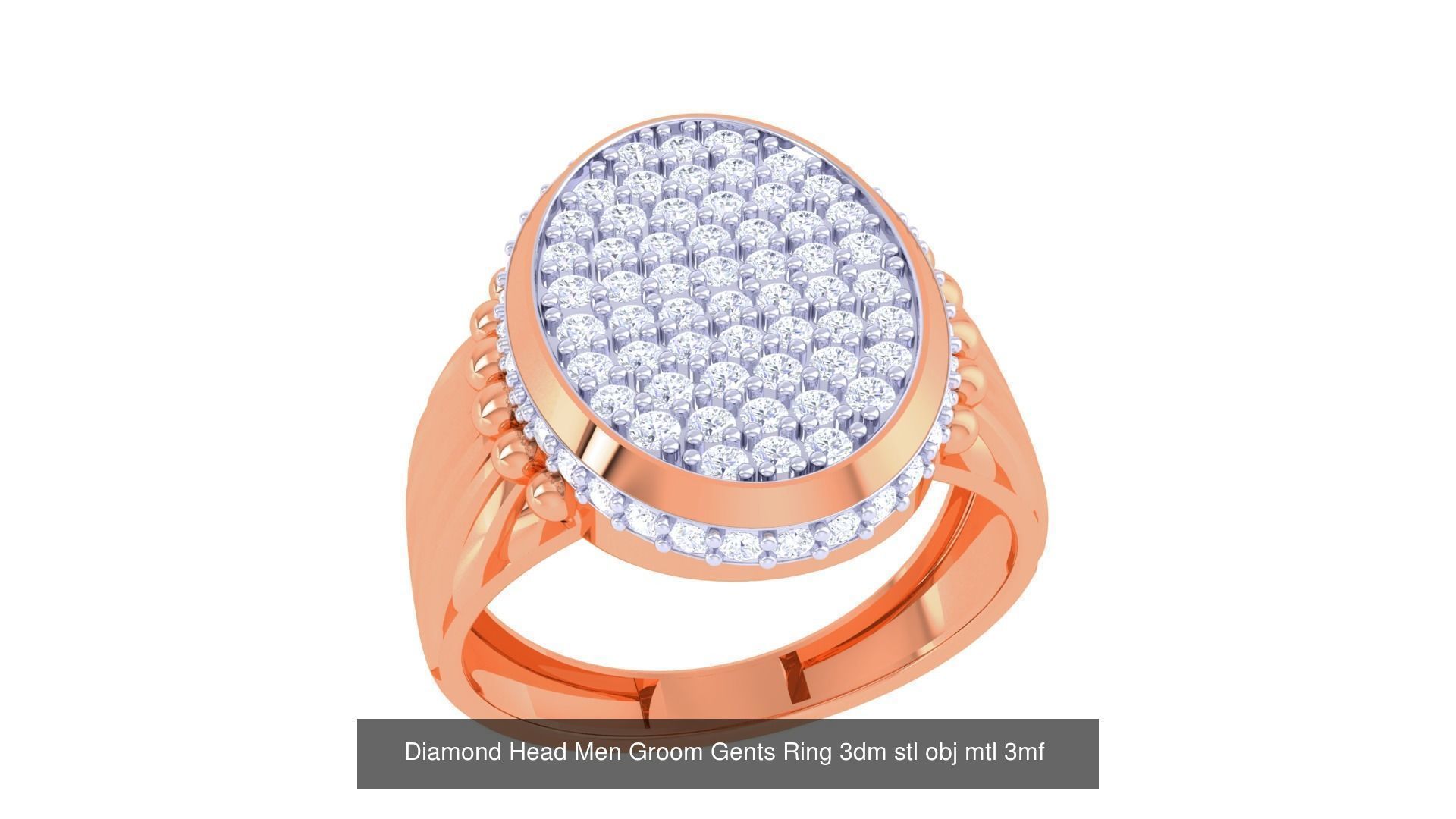 100 Men Groom Gents Diamond Ring 3dm stl obj mtl 3mf details 3D Model Collection_60