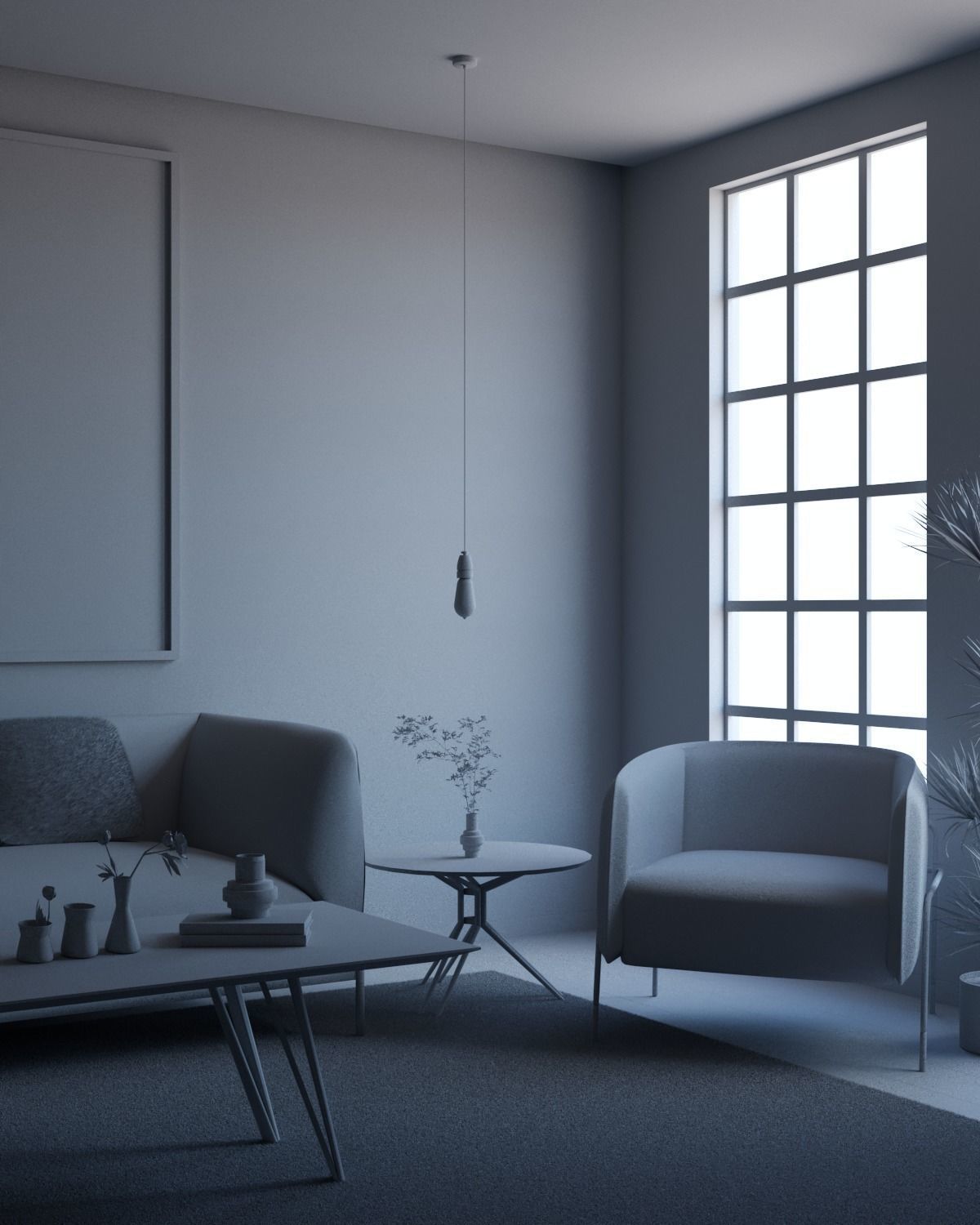 INTERIOR SOFA SET 3D model_6