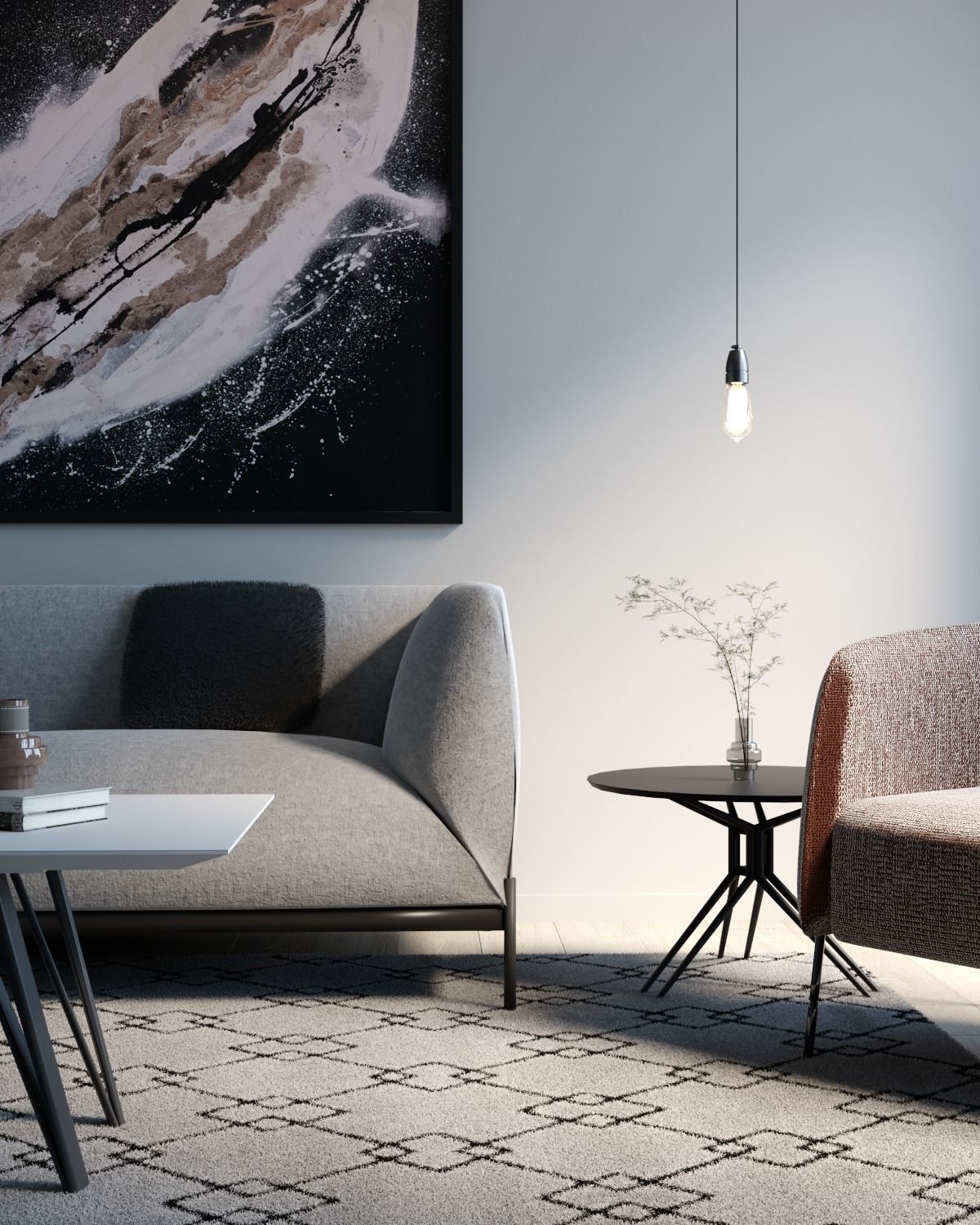 INTERIOR SOFA SET 3D model_7