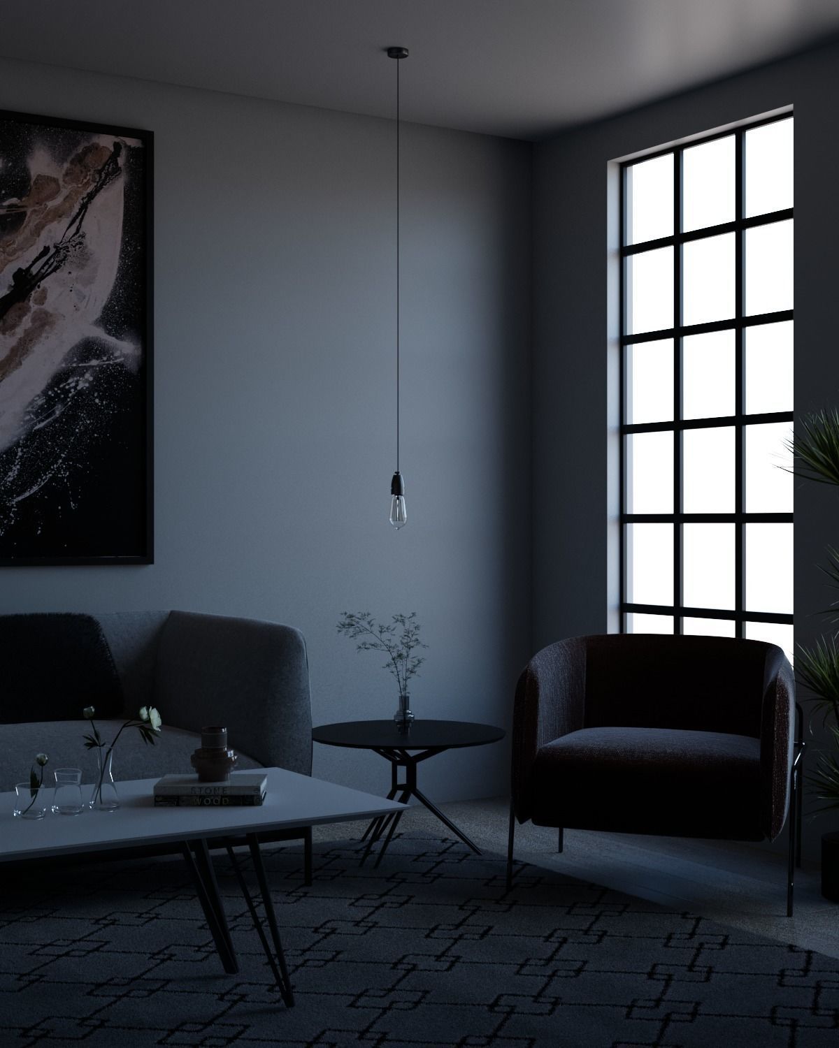 INTERIOR SOFA SET 3D model_3