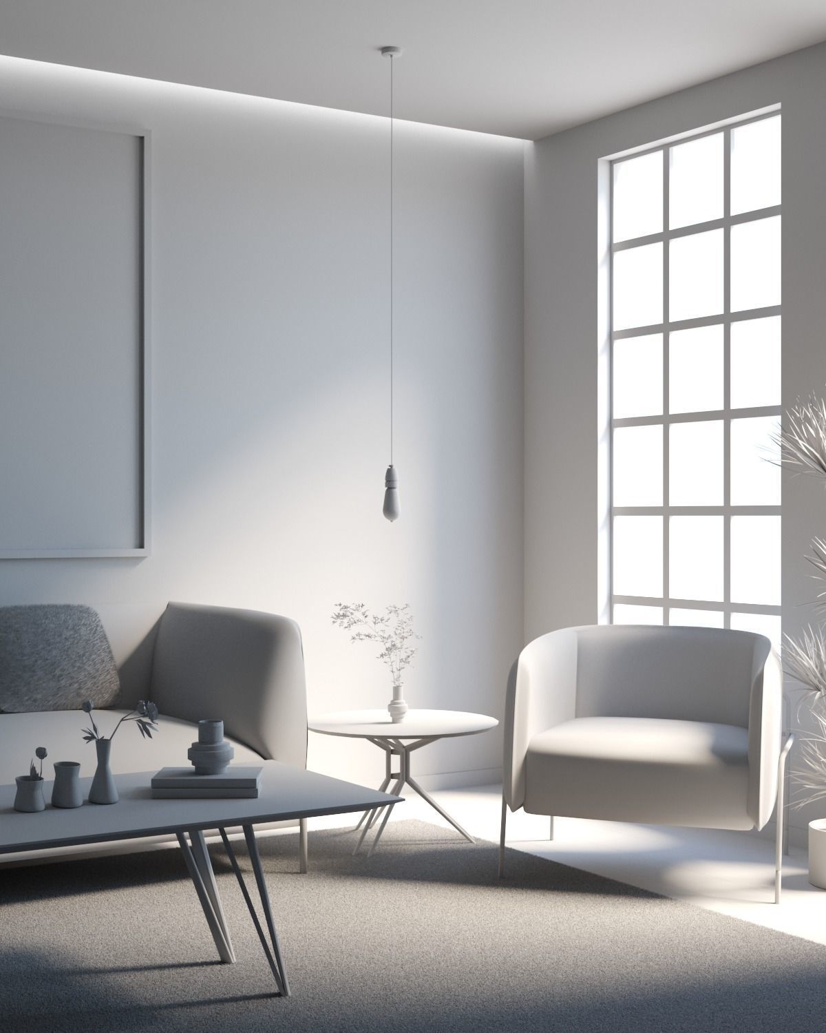 INTERIOR SOFA SET 3D model_5