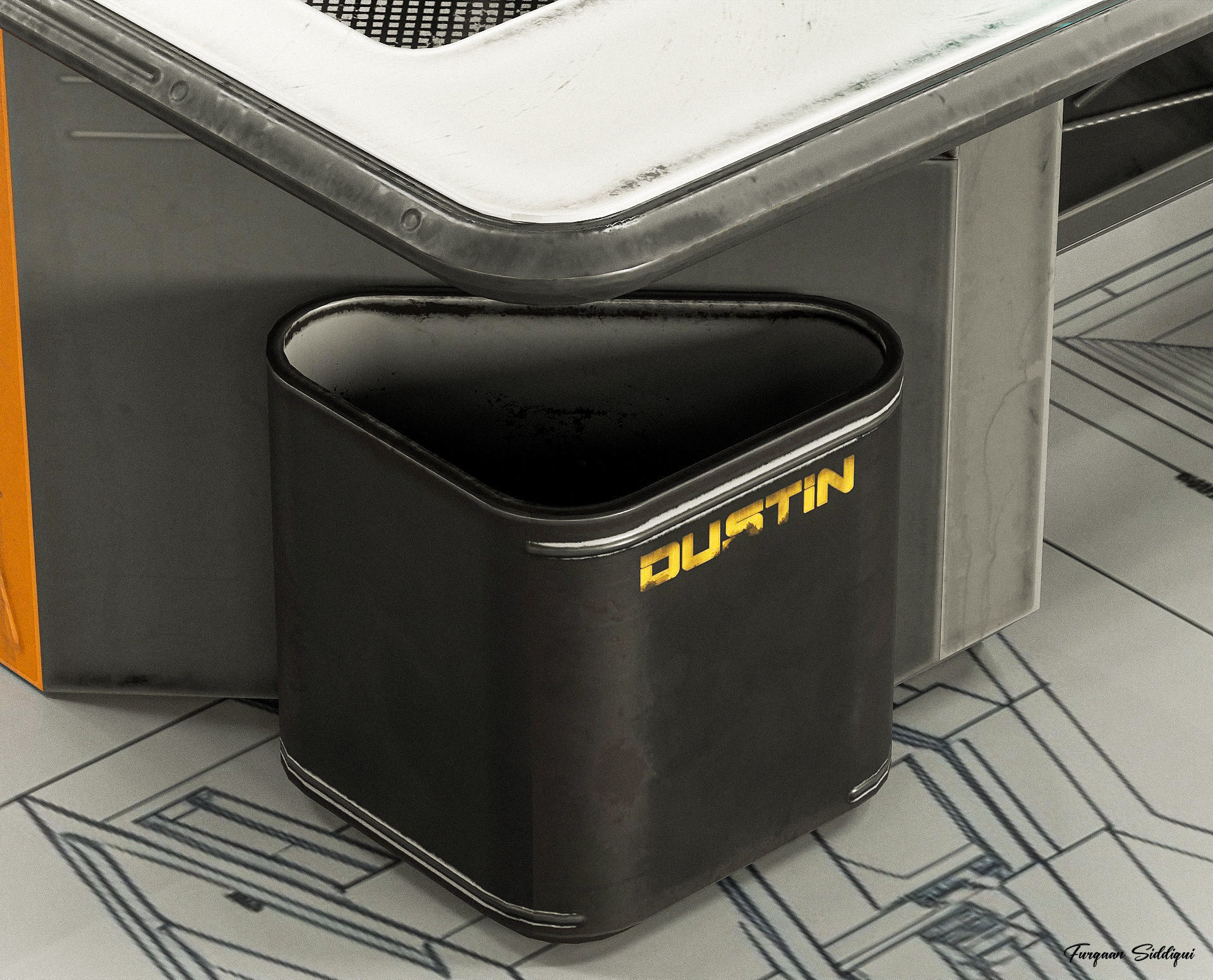 Sci-fi Stylized Office Table PBR Low-poly 3D model_7