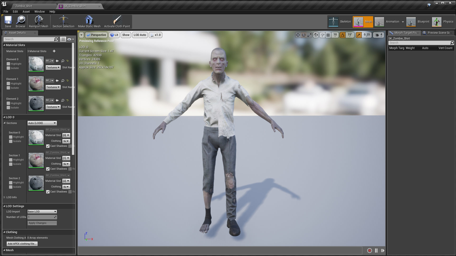 Zombie in Shirt Low-poly 3D model_8