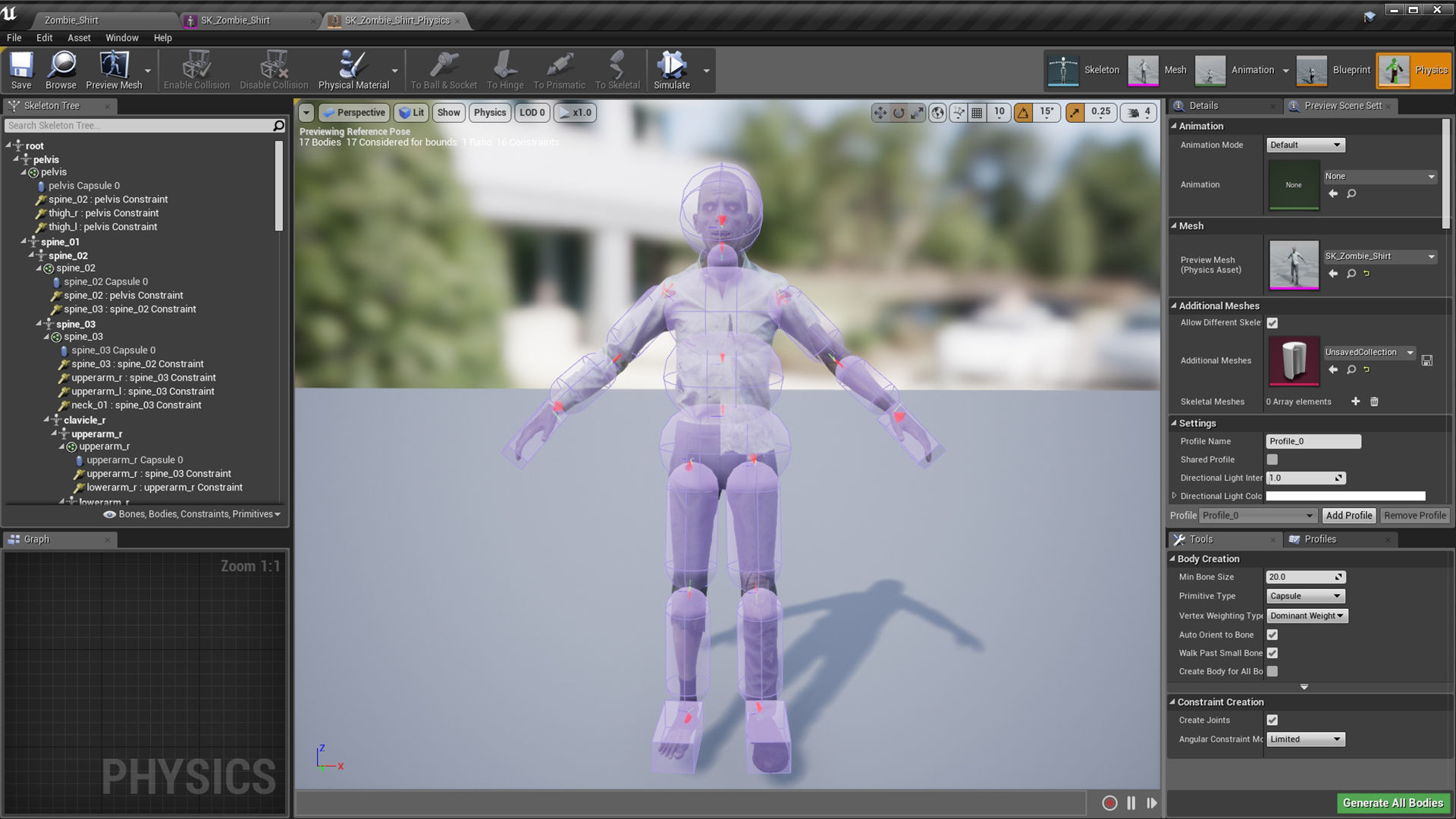 Zombie in Shirt Low-poly 3D model_12