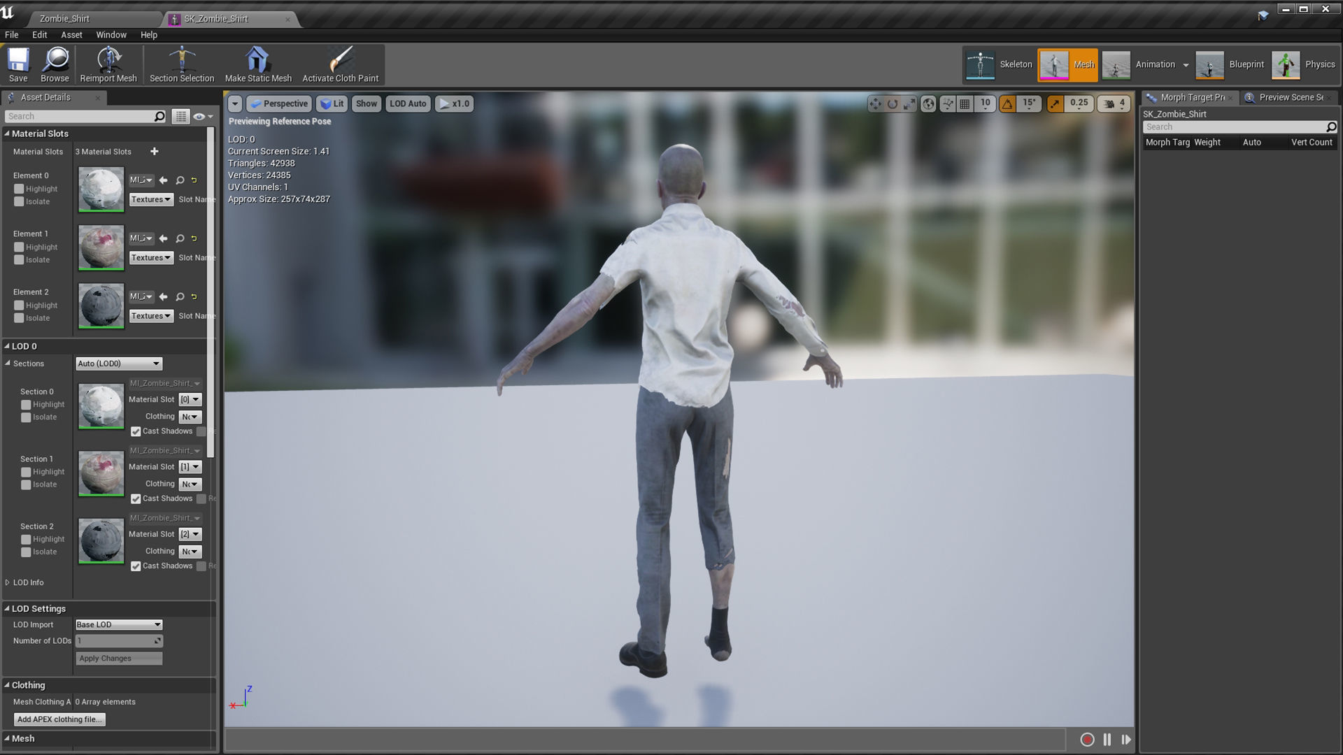 Zombie in Shirt Low-poly 3D model_10