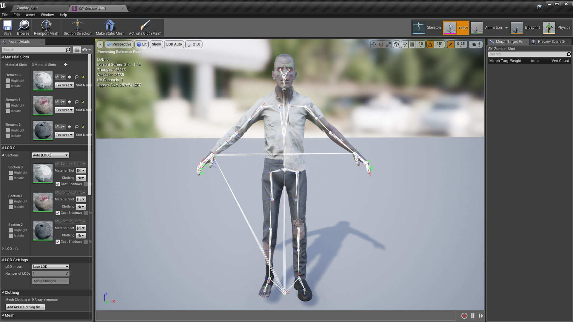 Zombie in Shirt Low-poly 3D model_11