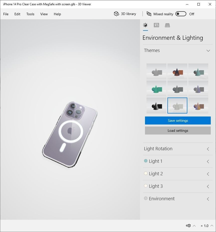 iPhone 14 Pro Clear Case with MagSafe - Low Poly PBR - glTF v2 Free 3D model_27