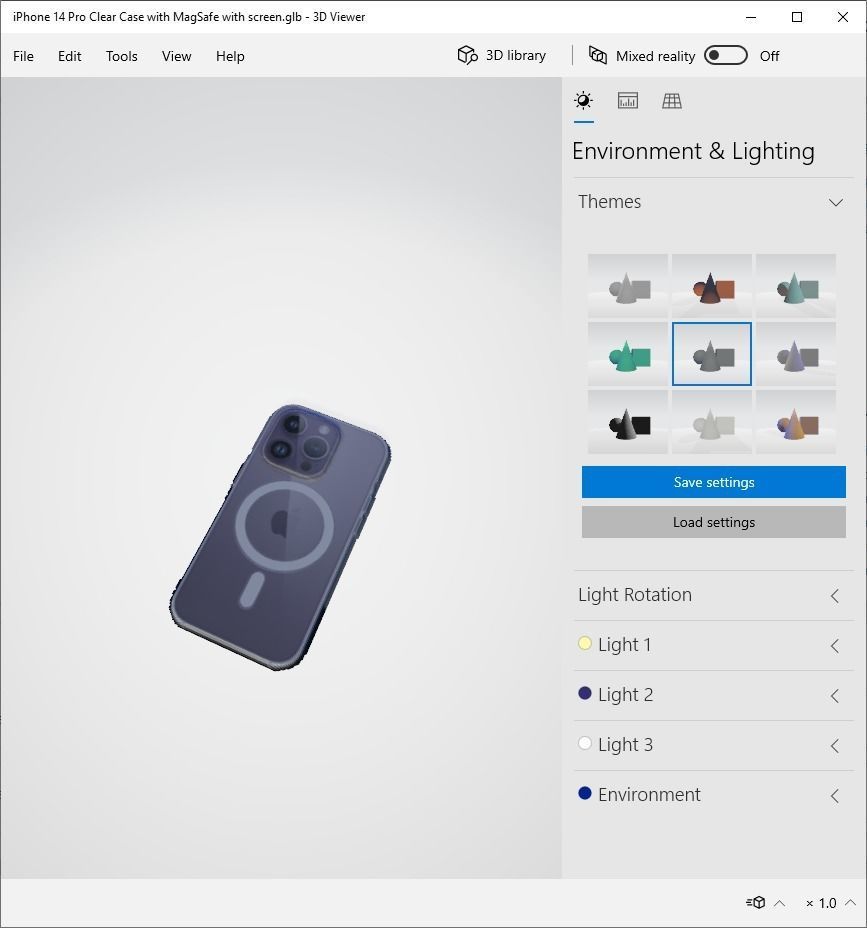 iPhone 14 Pro Clear Case with MagSafe - Low Poly PBR - glTF v2 Free 3D model_29