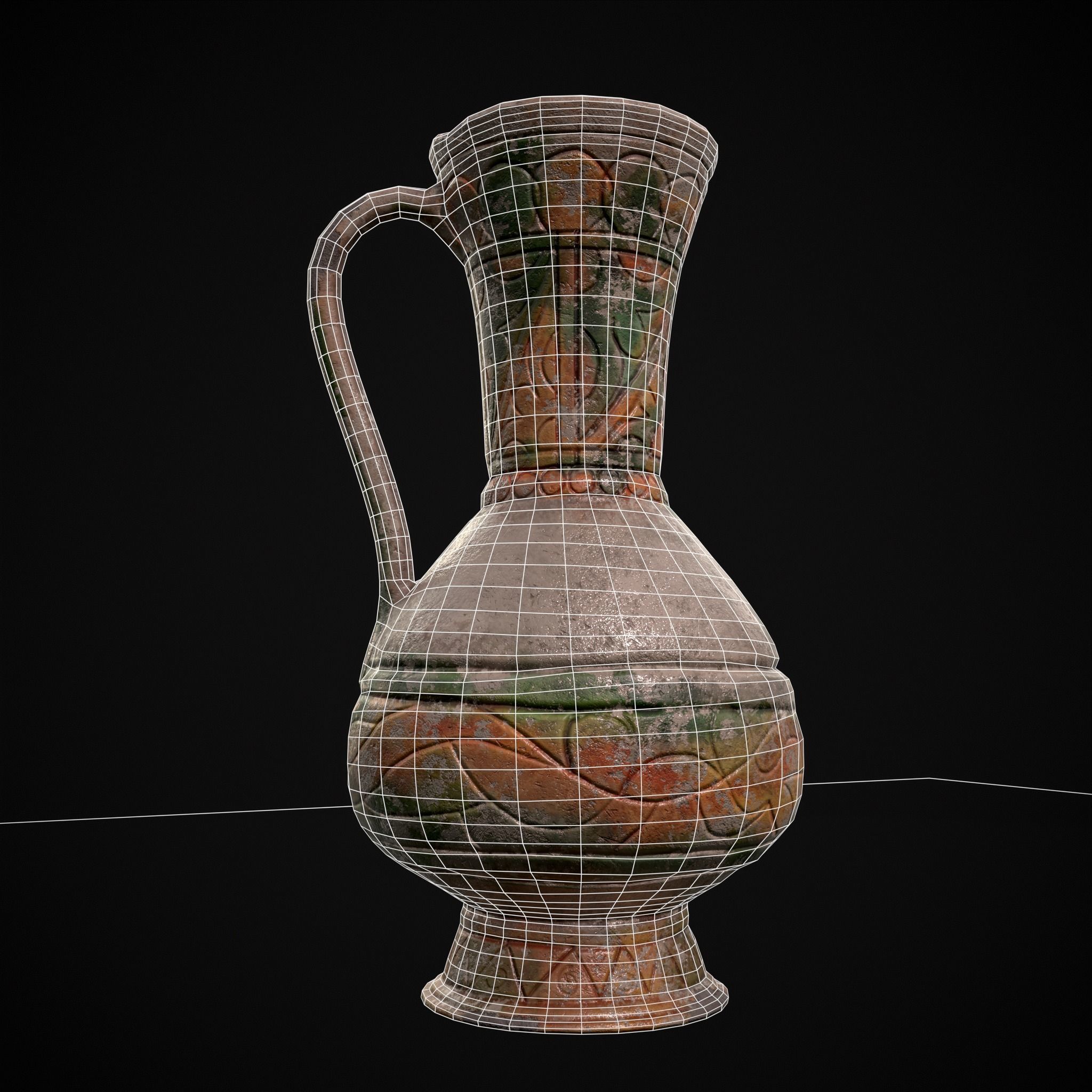 Byzantine Jar Low-poly 3D model_8
