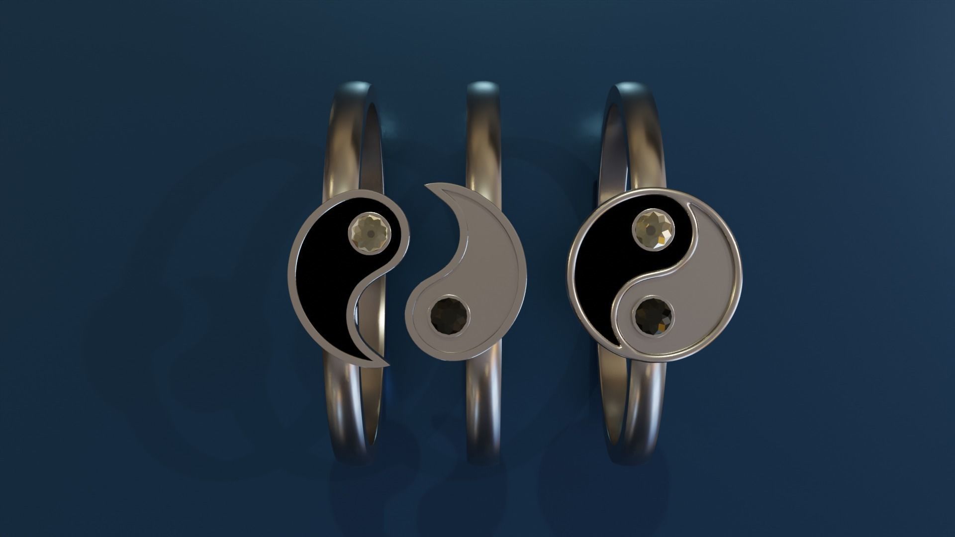 Yin Yang Ring 3D print model_1