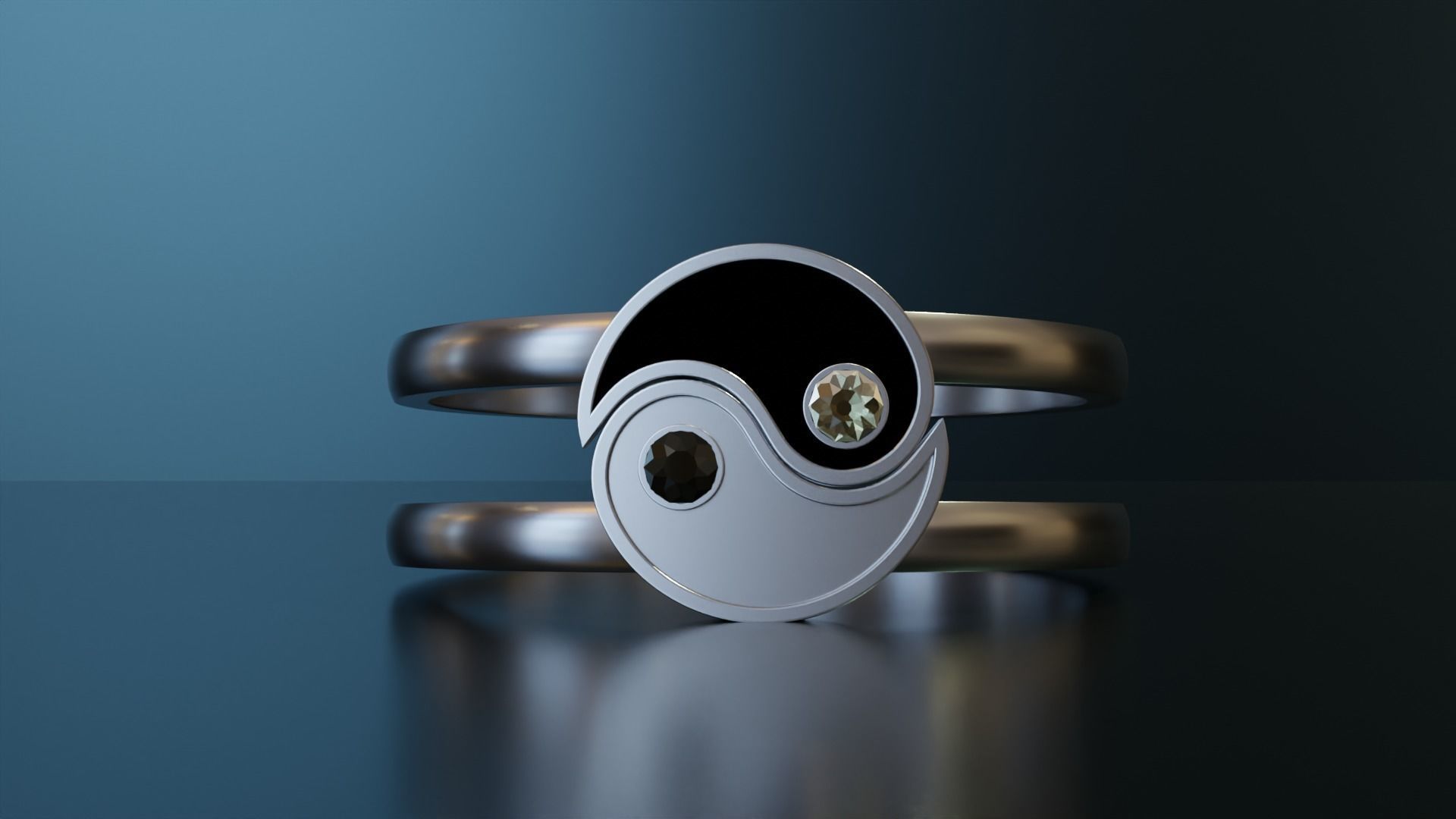Yin Yang Ring 3D print model_3