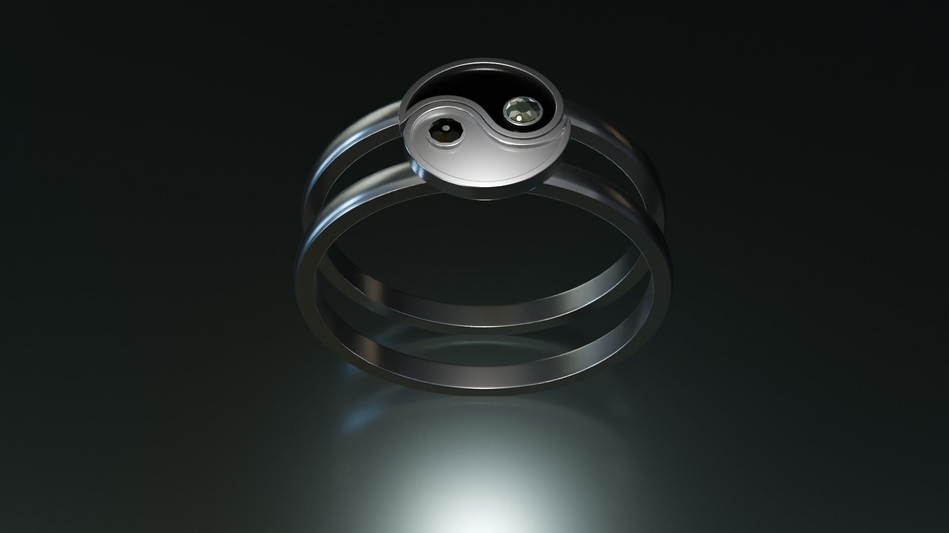 Yin Yang Ring 3D print model_4