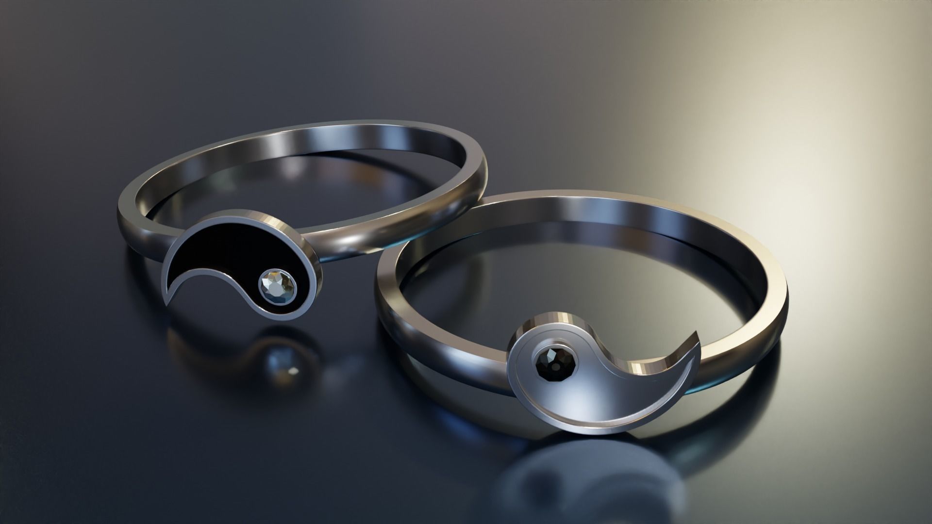 Yin Yang Ring 3D print model_2