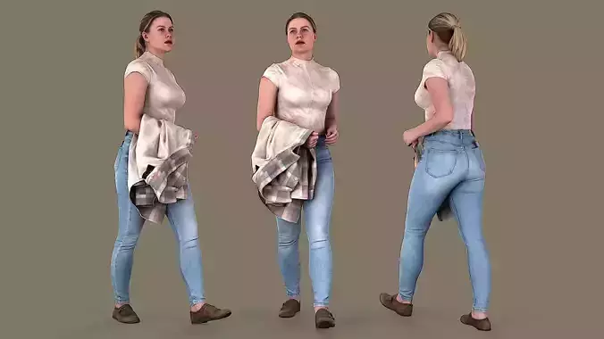 StrideInStyle Young Woman Walking 3D model