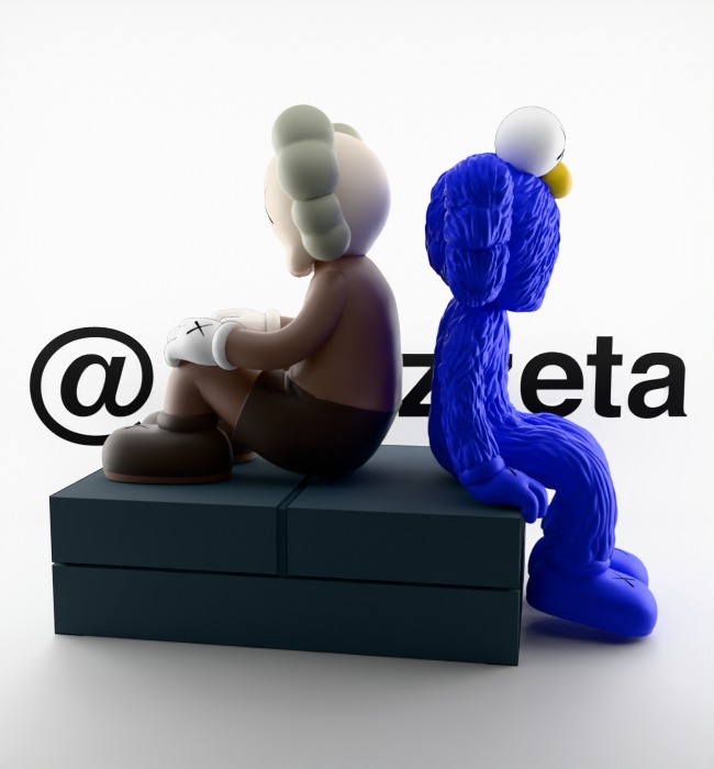 Kaws BFF Seeing x Companion Watching Textured Low-poly 3D model_29