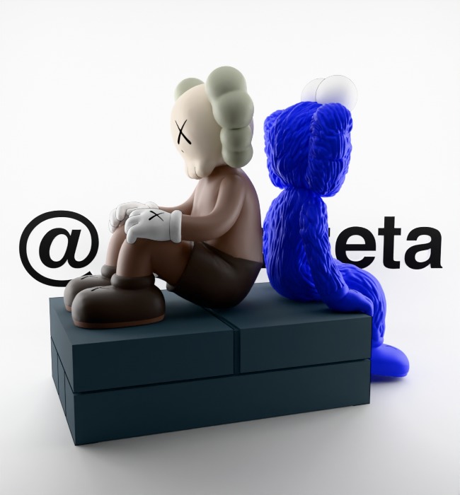 Kaws BFF Seeing x Companion Watching Textured Low-poly 3D model_26