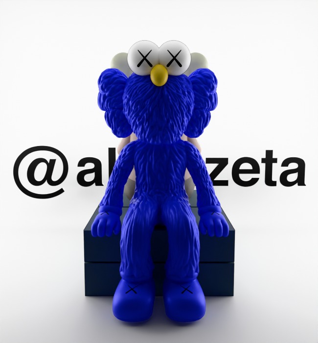 Kaws BFF Seeing x Companion Watching Textured Low-poly 3D model_1