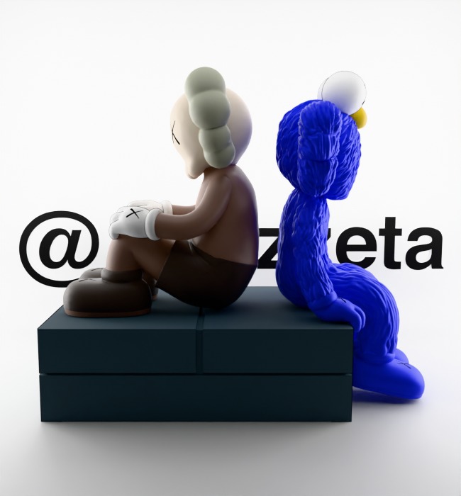 Kaws BFF Seeing x Companion Watching Textured Low-poly 3D model_28