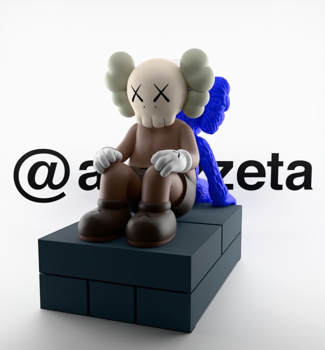Kaws BFF Seeing x Companion Watching Textured Low-poly 3D model_21