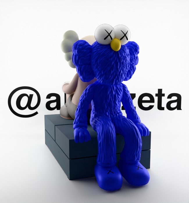 Kaws BFF Seeing x Companion Watching Textured Low-poly 3D model_35