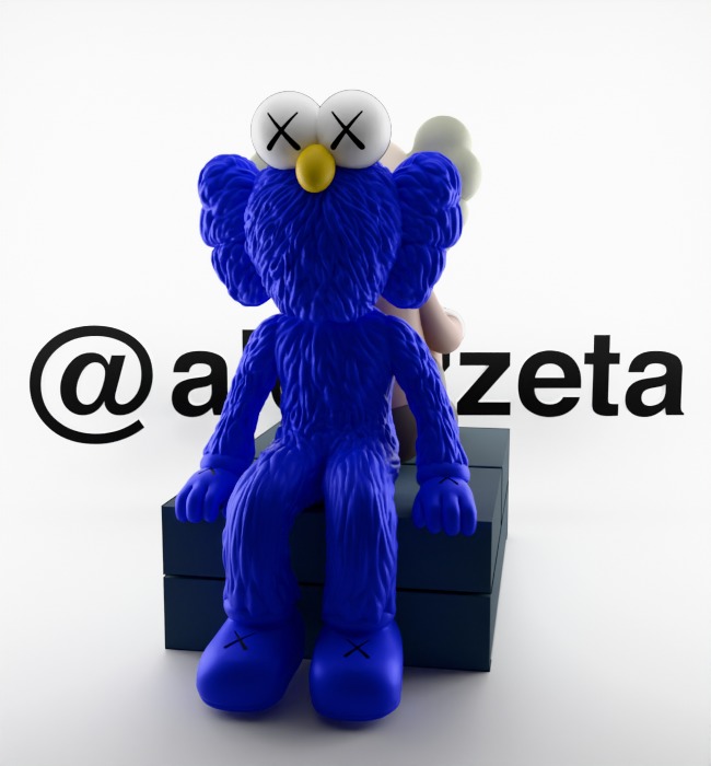 Kaws BFF Seeing x Companion Watching Textured Low-poly 3D model_2