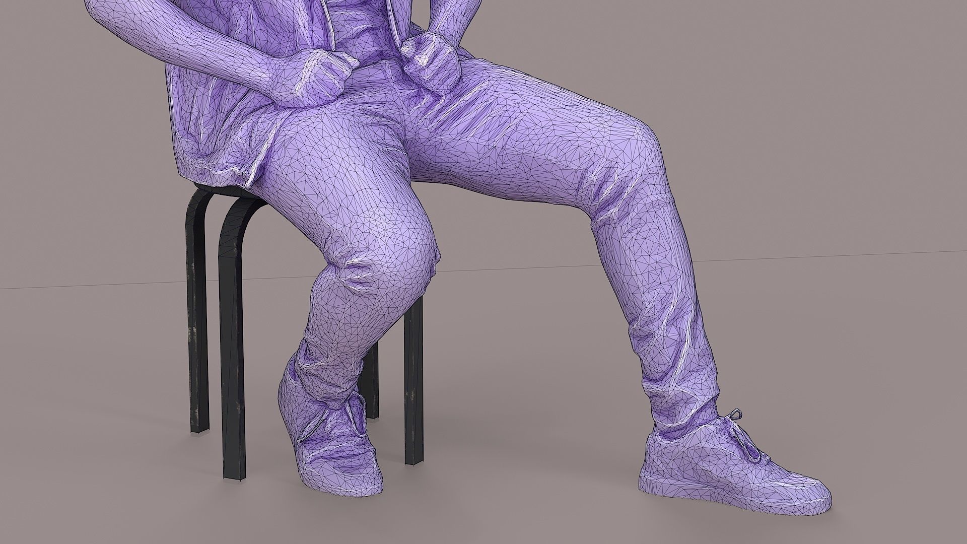 Sitting Man Bandana Clad Denim Rebel  3D model_13