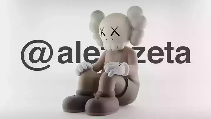 Kaws Companion Watching Textured Low-poly 3D model