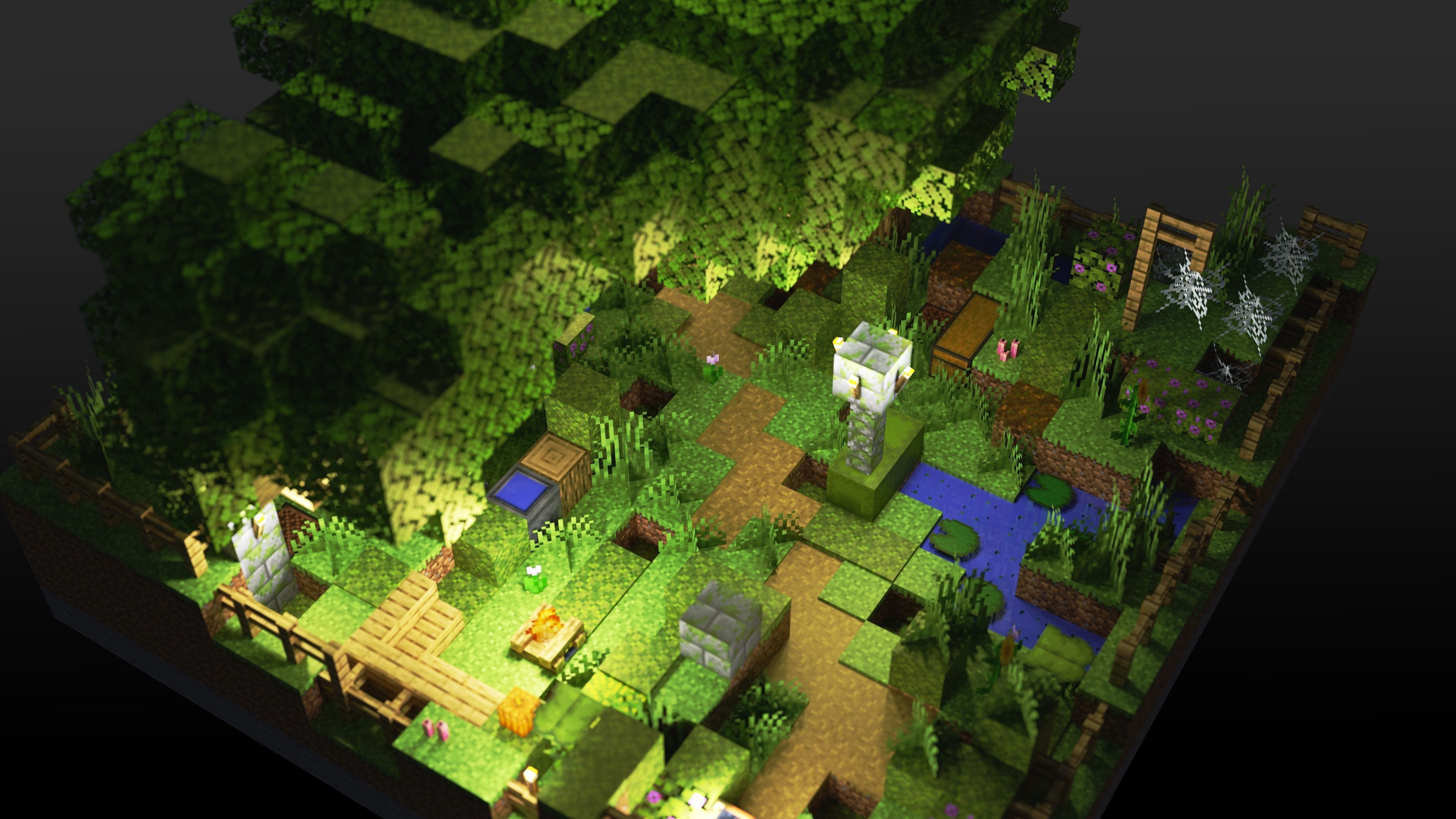 The Travelers Path - A Minecraft Journey Tile Low-poly 3D model_4