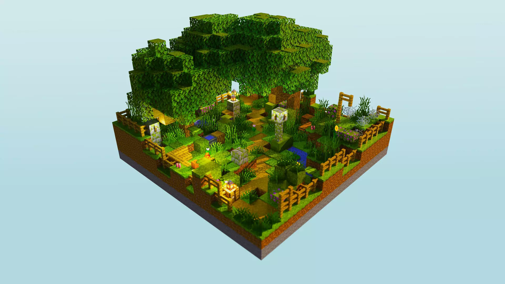 The Travelers Path - A Minecraft Journey Tile Low-poly 3D model_0