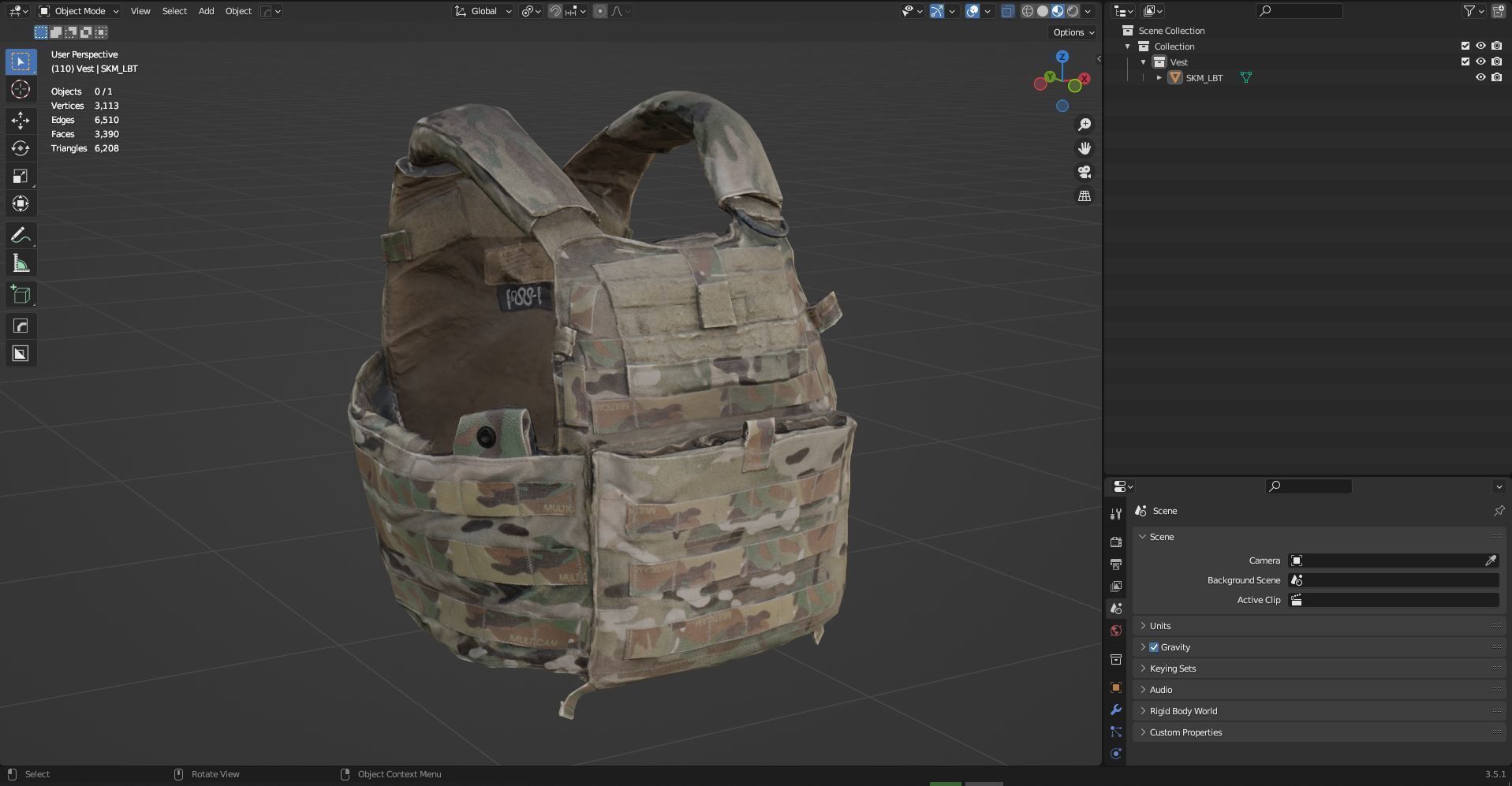LBT 6094 PLATE CARRIER Low-poly 3D model_8