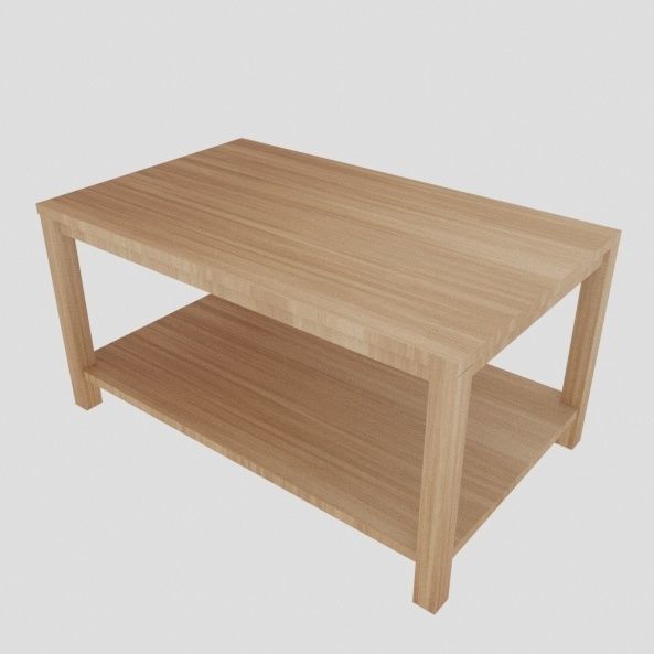 Wooden coffee table Low-poly 3D model_11
