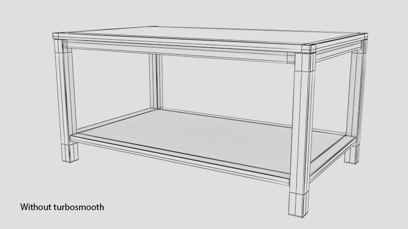 Wooden coffee table Low-poly 3D model_8