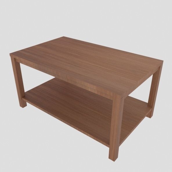 Wooden coffee table Low-poly 3D model_10