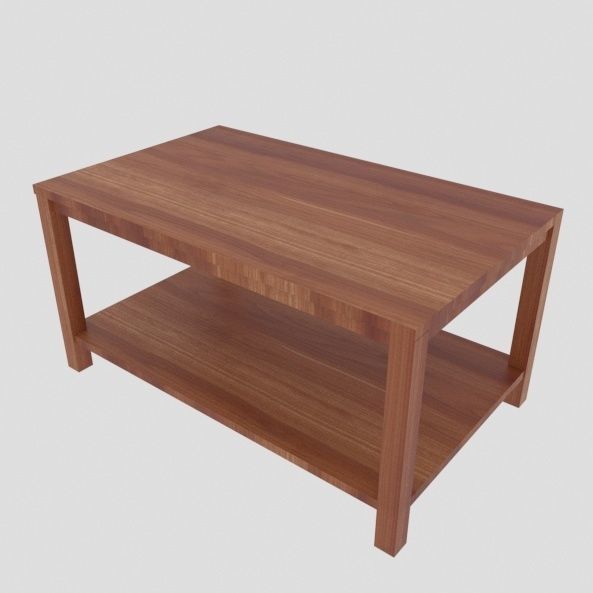 Wooden coffee table Low-poly 3D model_12