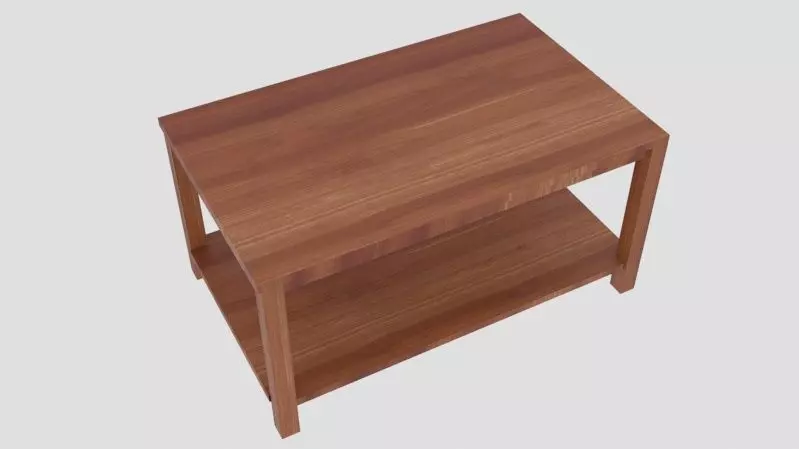 Wooden coffee table Low-poly 3D model_0