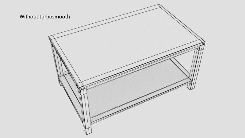 Wooden coffee table Low-poly 3D model_3