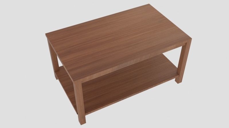 Wooden coffee table Low-poly 3D model_2
