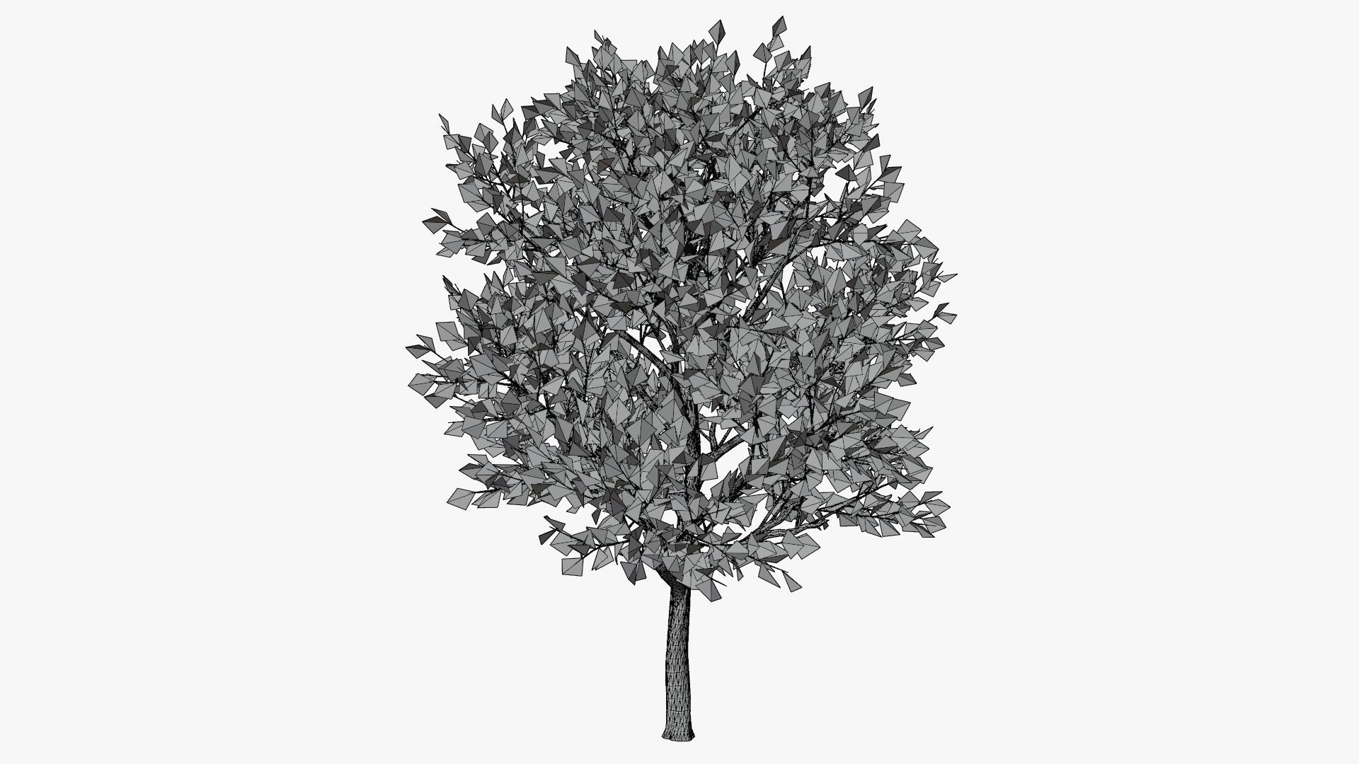 Stylized Cartoon Maple Tree with Red Leaves Low-poly 3D model_11