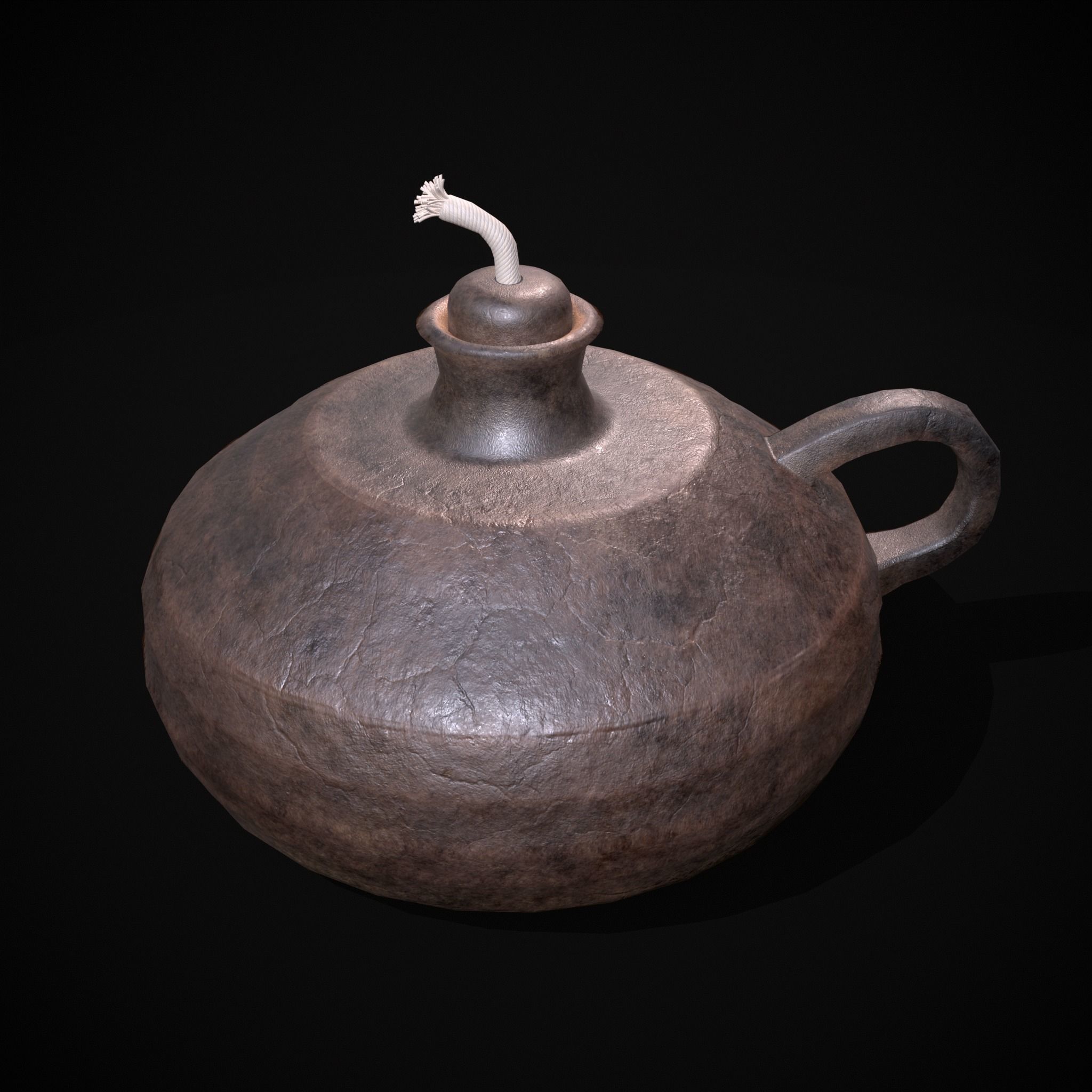 Celtic Oil Lamp Low-poly 3D model_3