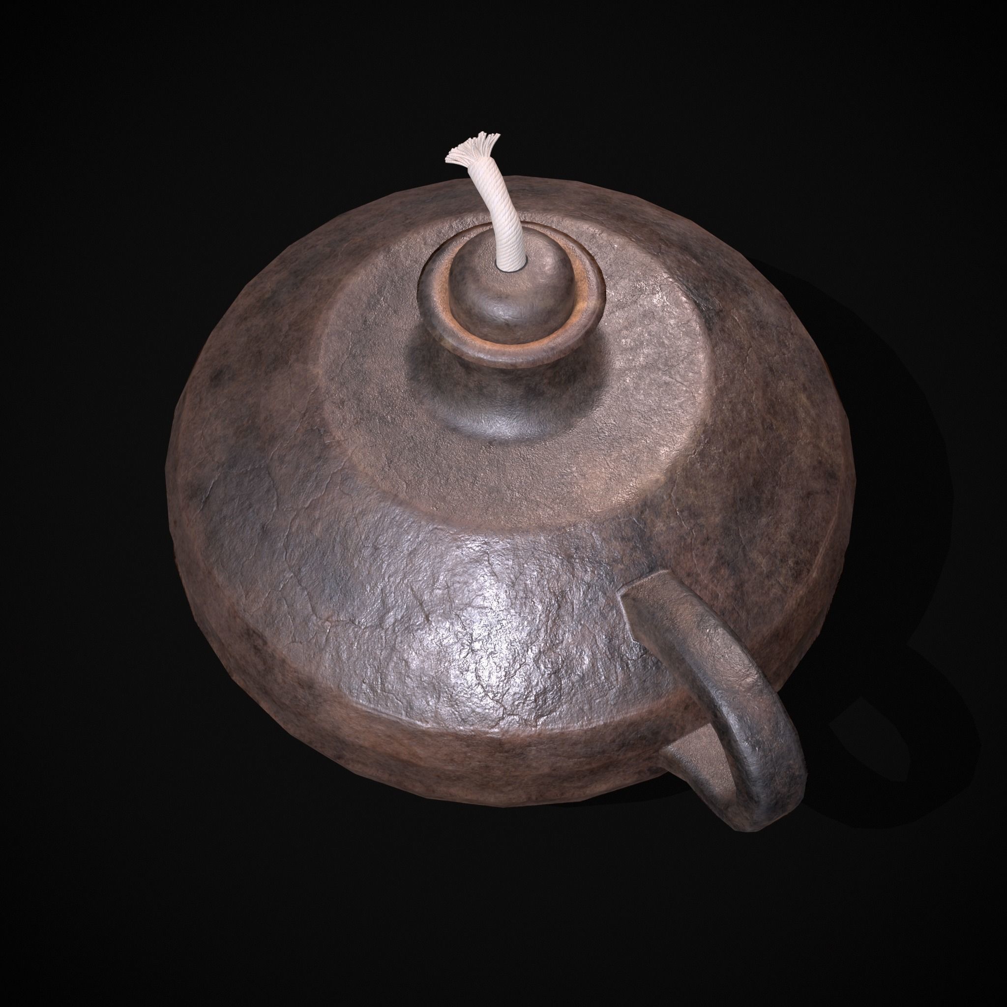 Celtic Oil Lamp Low-poly 3D model_7