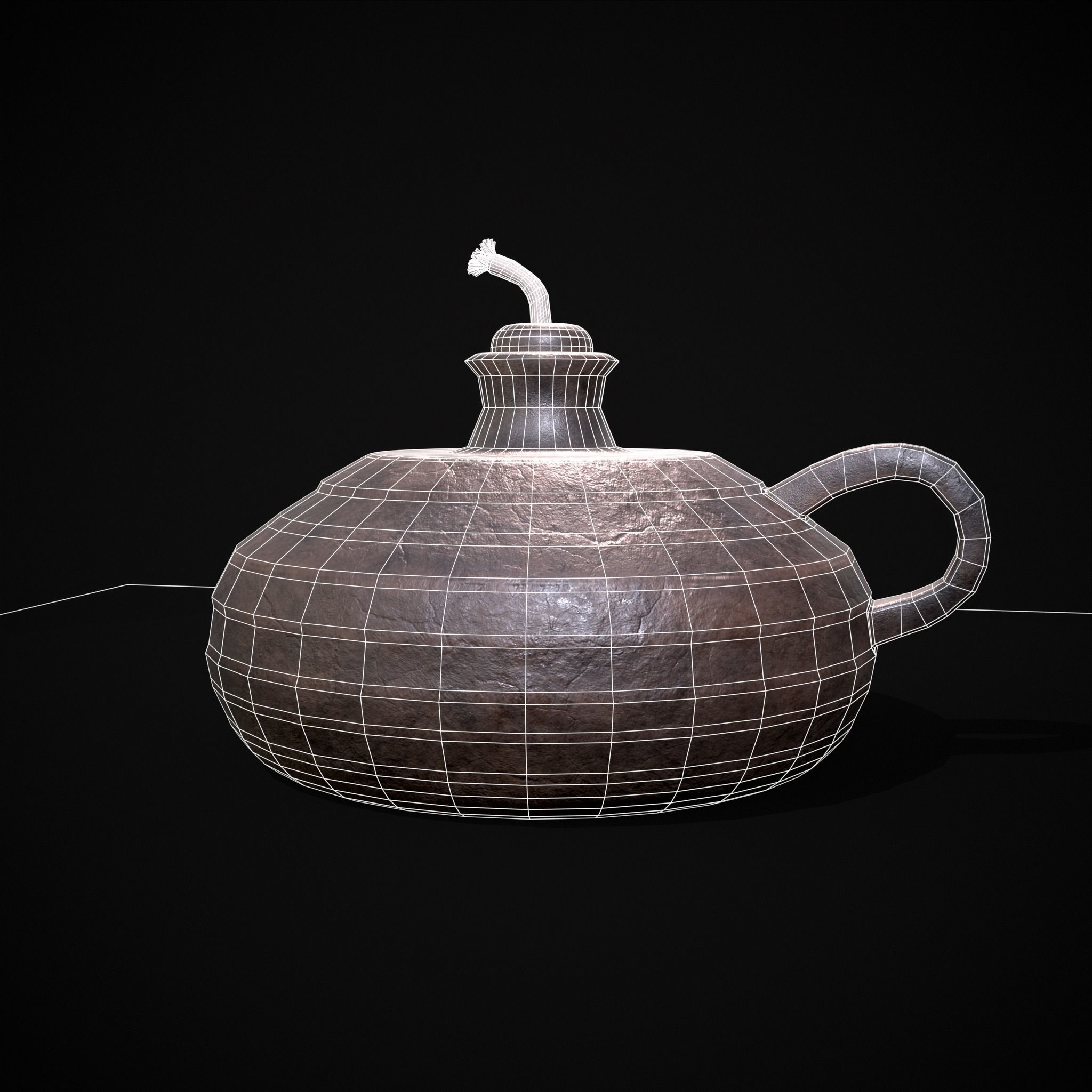 Celtic Oil Lamp Low-poly 3D model_18