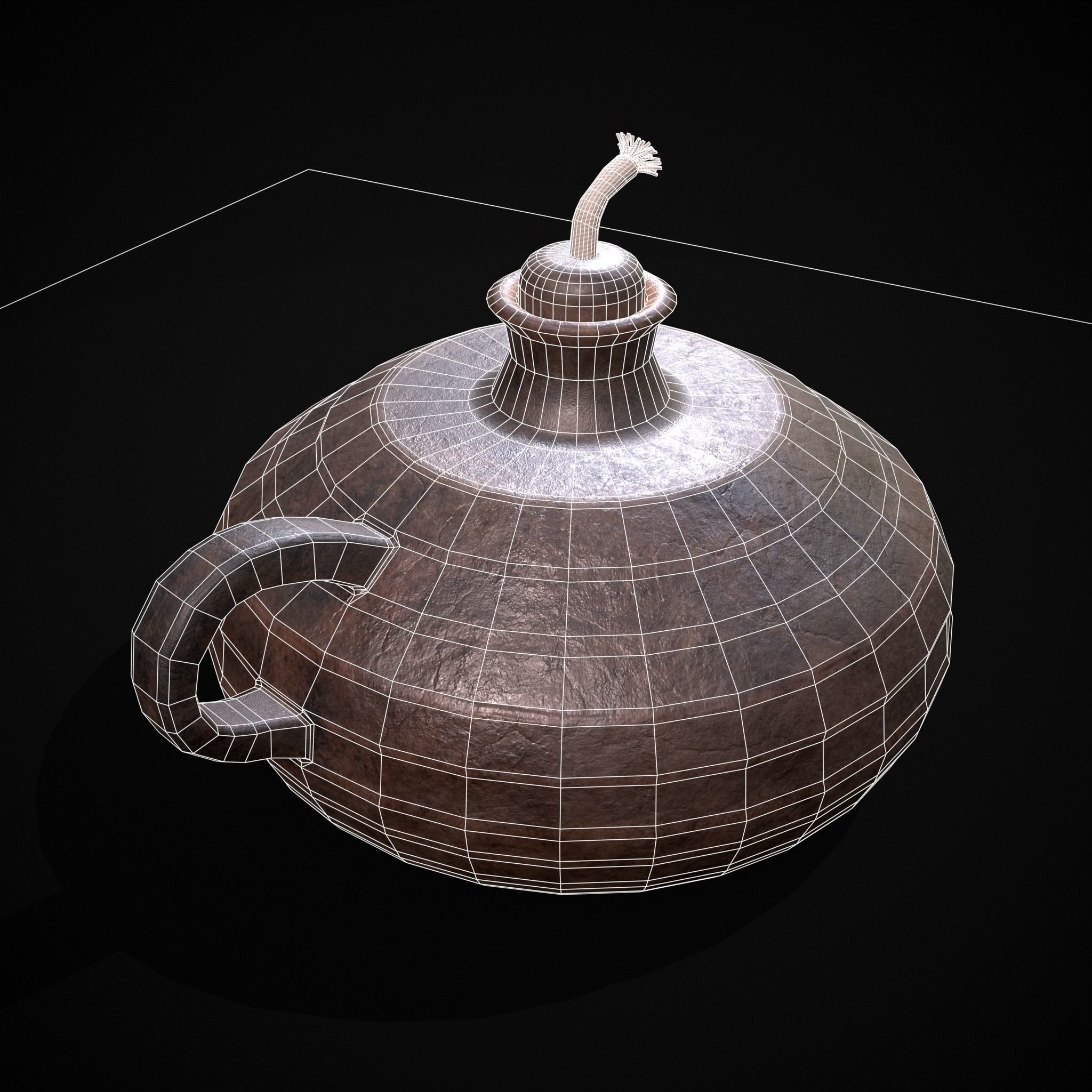 Celtic Oil Lamp Low-poly 3D model_20
