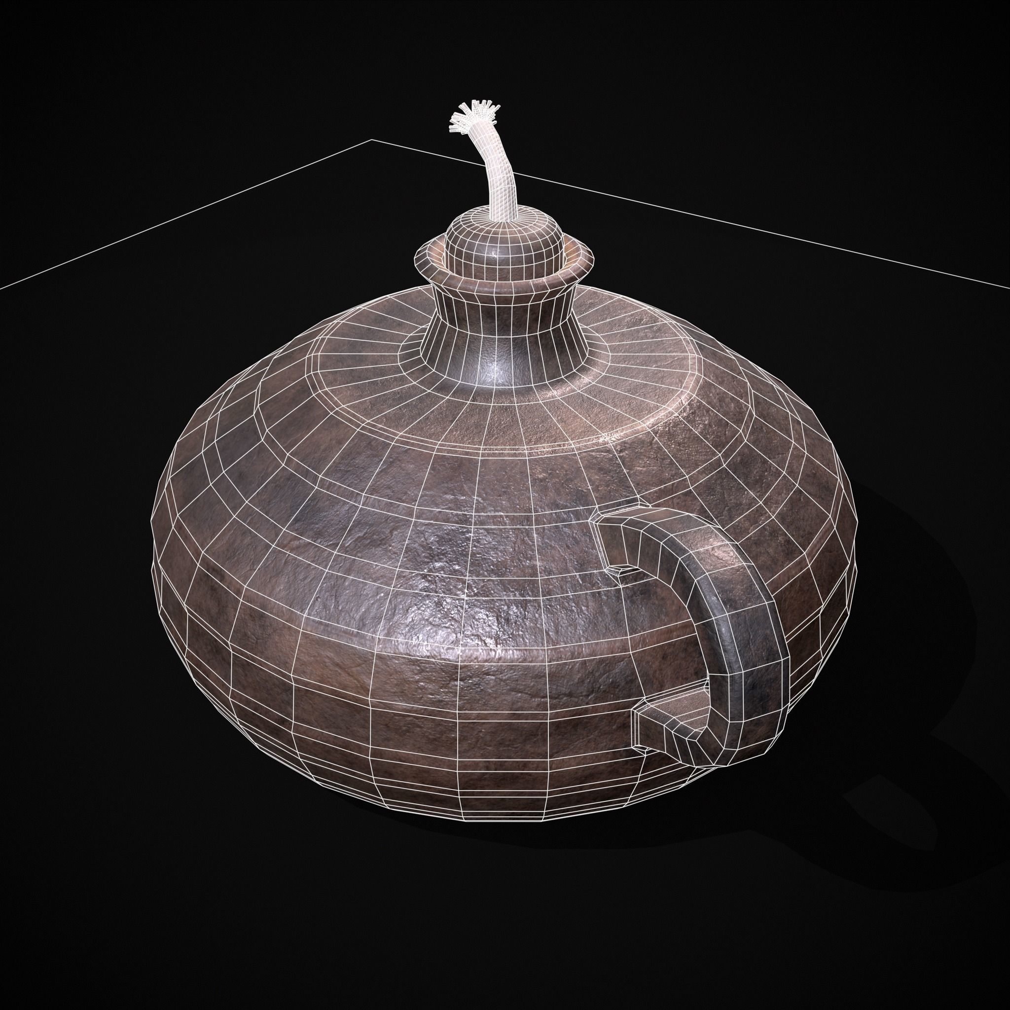 Celtic Oil Lamp Low-poly 3D model_6