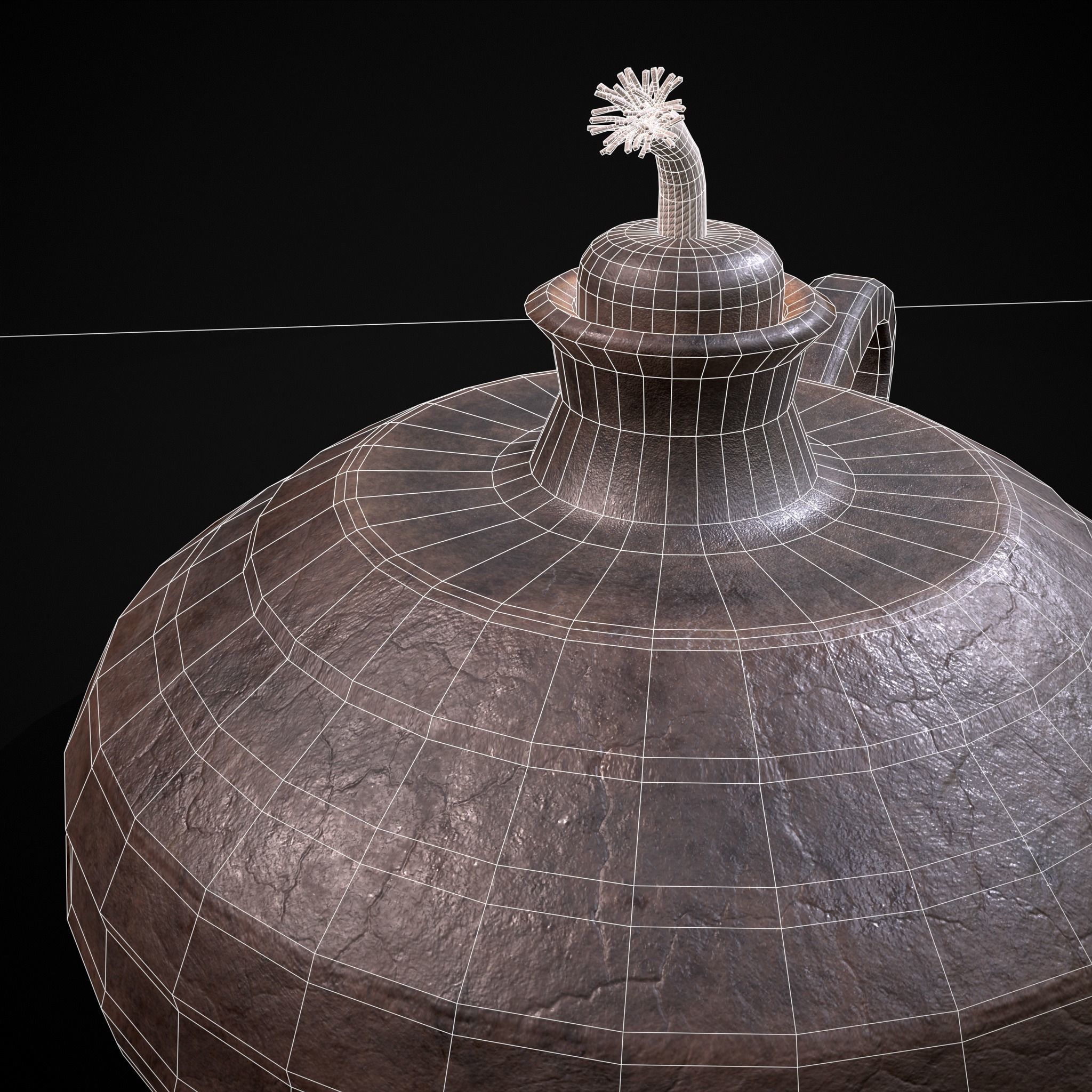 Celtic Oil Lamp Low-poly 3D model_14