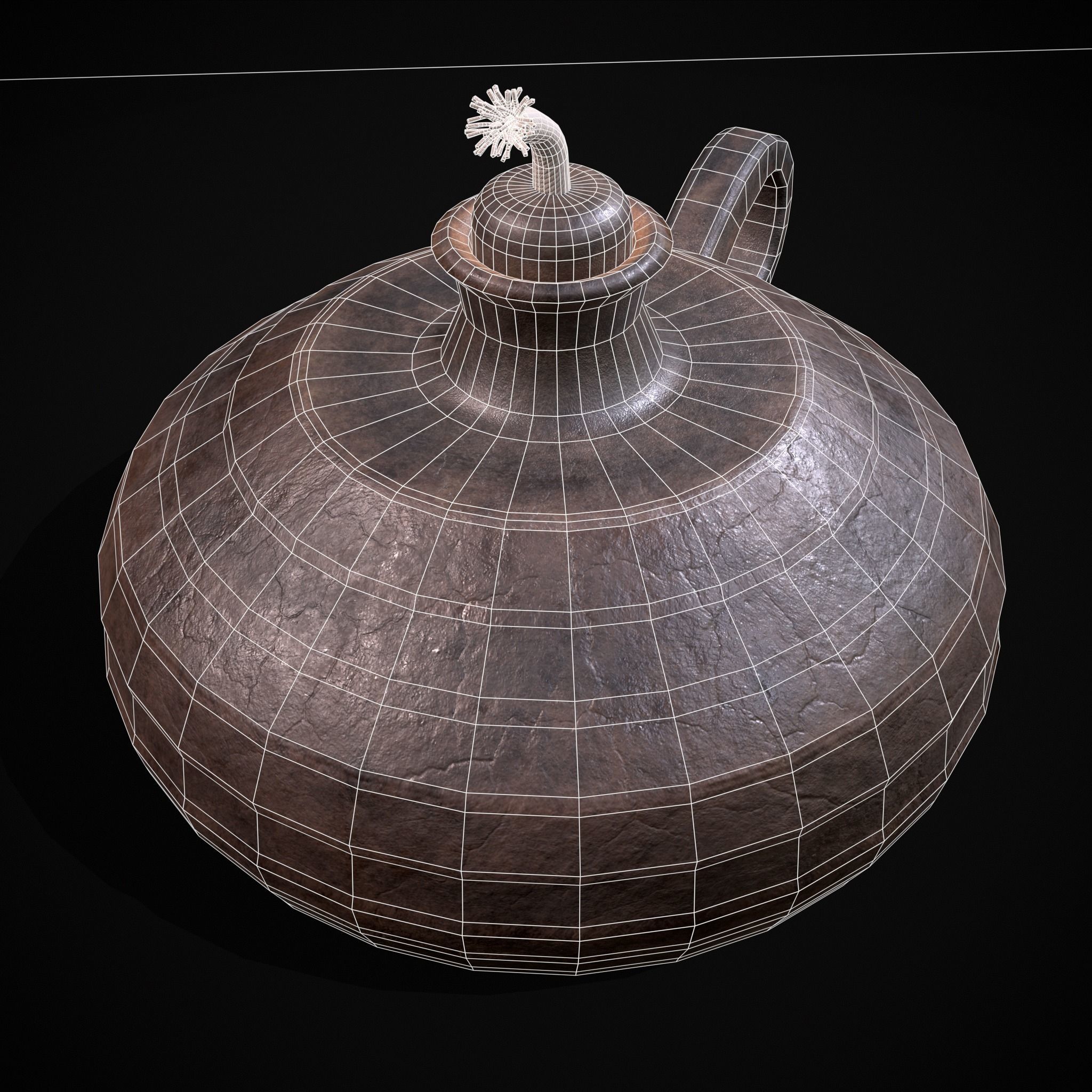 Celtic Oil Lamp Low-poly 3D model_16