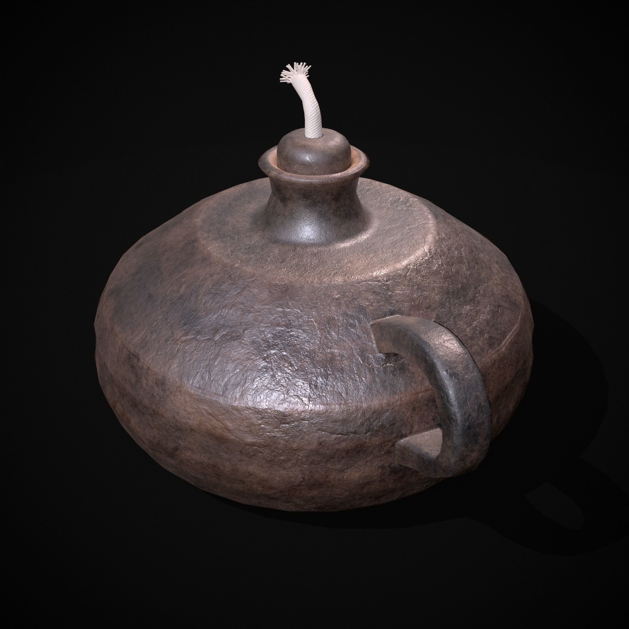 Celtic Oil Lamp Low-poly 3D model_5