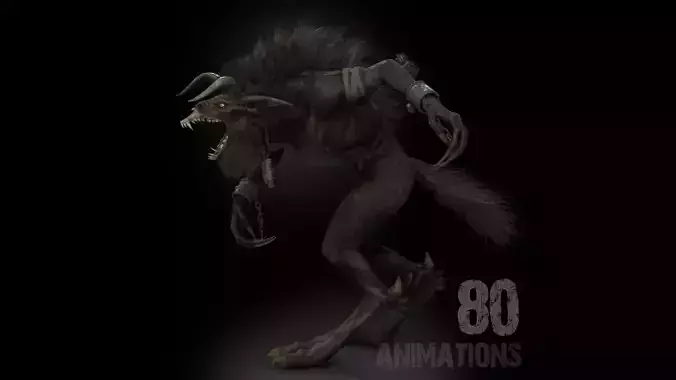 Shadowclaw Beast Rigged Low-poly 3D model