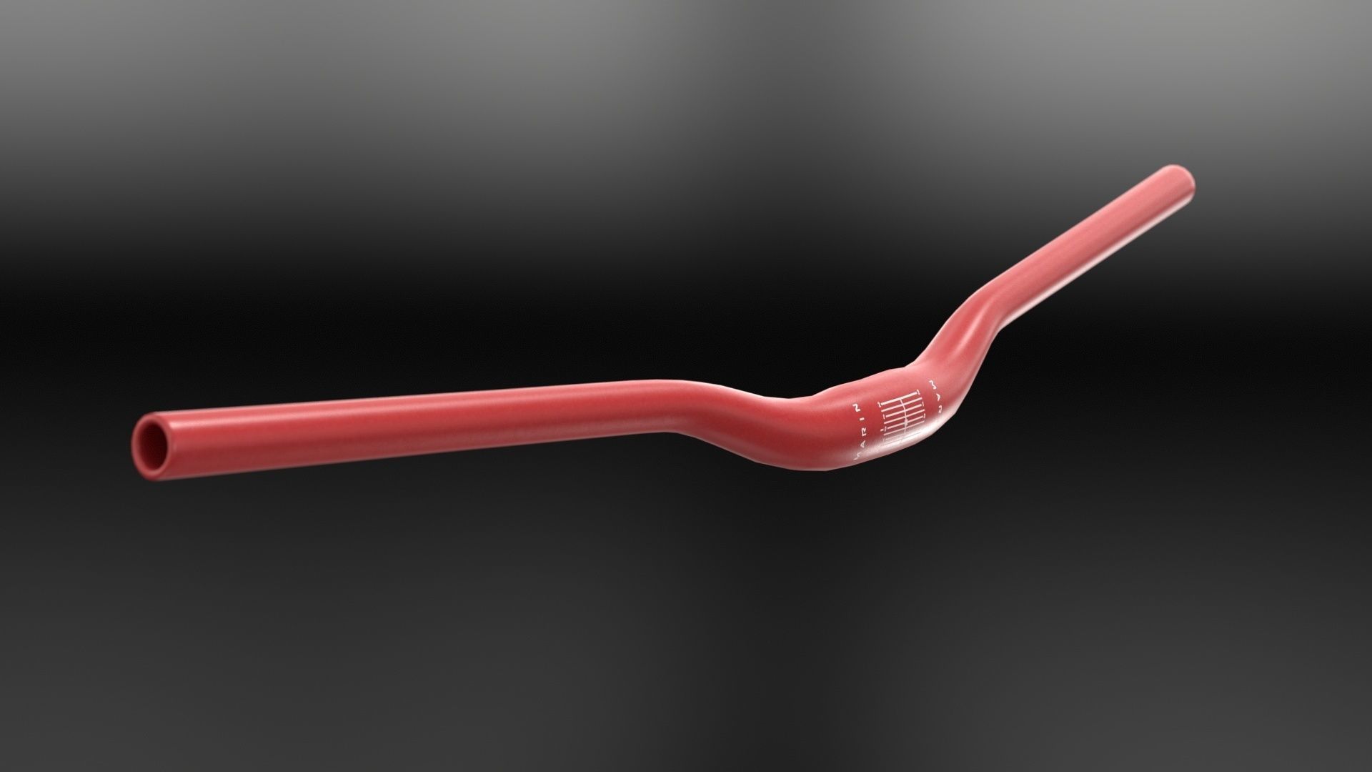 Marin MTB Handlebars black red Low-poly 3D model_2